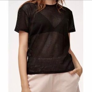WILFRED FREE ARITZIA Perforated Black T-shirt M